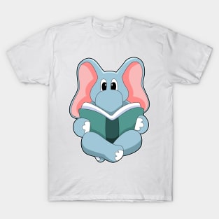 Elephant at Reading with Book T-Shirt